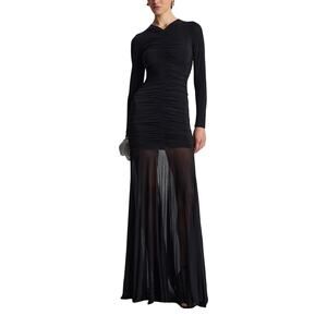 A.L.C. Black Long Sleeve Sheer Maxi Dress